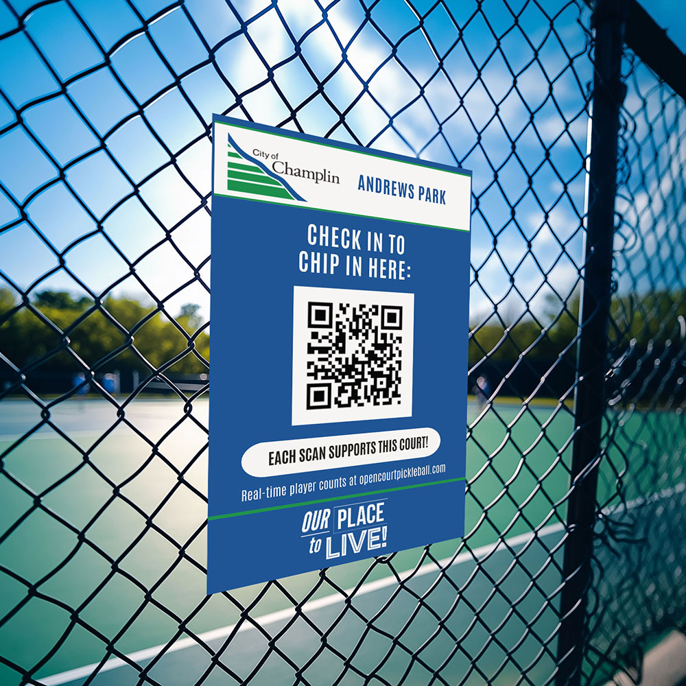 Usage Data! Court Check In Fence Sign